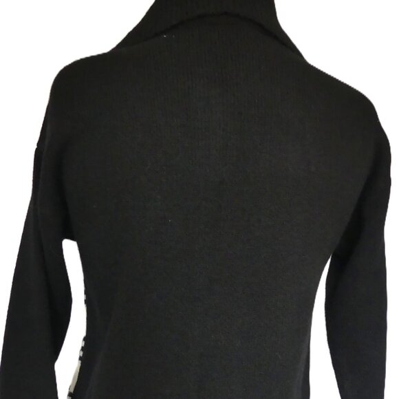 COTE Black White Button Down Camilla Cardigan Check Knit Sweater USA Size Small - Picture 8 of 11